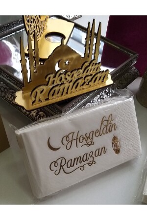 Welcome Ramadan Napkin and Napkin Holder Set - DOĞA SÜS