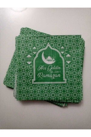 Welcome Ramadan Printed Napkin Green Color 20 pcs - asöy