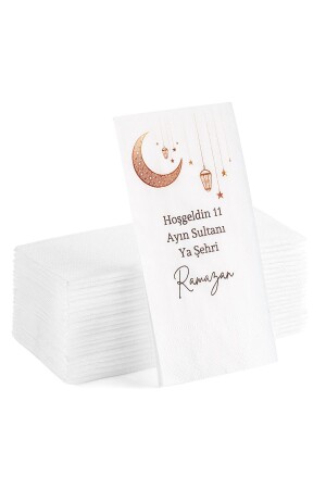 Welcome Sultan of 11 Months Written Printed Presentation Service Ramadan Napkin 20pcs - Matbaagraf