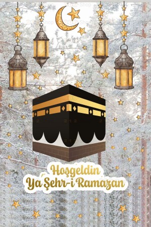 Welcome Ya-city Ramadan Kaaba And Lanterns Glass Bedroom Kitchen Balcony Wall Decoration Wallpaper Sticker 50 x 100 - 212shop