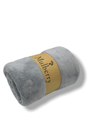 Wellsoft Battaniye, Televizyon Battaniyesi, Peluş, Polar Battaniye, Çift Kişilik 220*230-gri W1121 - Mulberry