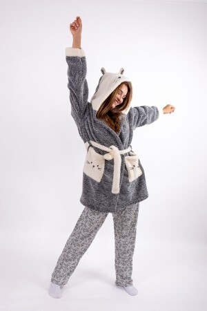 Welsoft Embroidered Hooded Unisex Bathrobe & Dressing Gown - Mariva Home