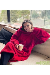 Welsoft Peluş Polar Giyilebilir Battaniye Pijama giyilebilir003 - Pababo