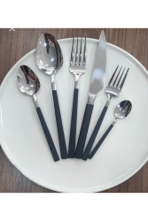 Wessenburg BERLIN 42 Piece Black Steel Fork Spoon Knife Set CMACSGTGS41 - BRONDOFF