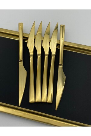 Wessenburg Berlin Titanium Gold 6 Pieces Dessert (Cake) Knife CMDSBATB02 - BRONDOFF