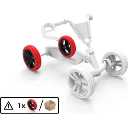 Wheel 9x2 - Black/Red Rear - BERG