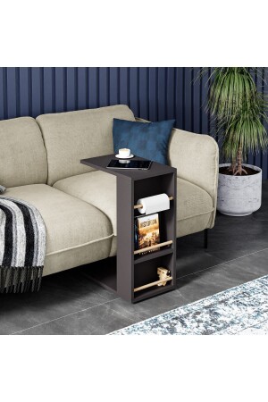 Wheeled Side Table Roll Towel Attachable Sofa Table C Coffee Table Nesting Coffee Table - Anthracite Gray CT3 - interGO