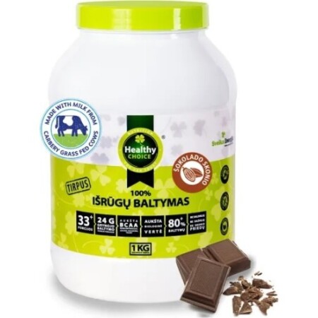 Whey protein Healthy Choice, chocolate flavor, 1kg - Healthy Choice