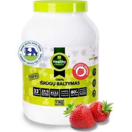 Whey protein Healthy Choice, strawberry flavor, 1kg - Healthy Choice