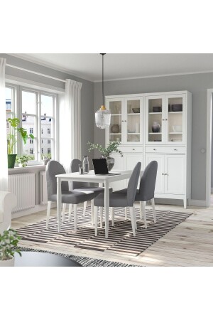 white 130x80 cm kitchen table with a durable surface made of lacquered MDF Akdenizshop - Ikea