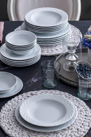 White 24 Piece Dinner Set Aly24y400 ALF24Y400 - Güral Porselen