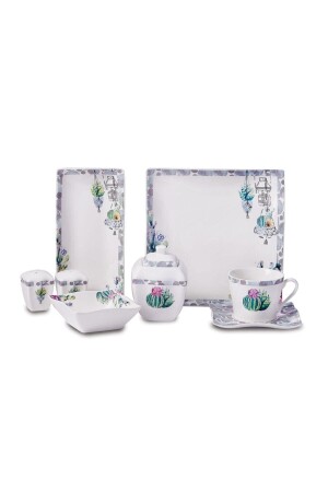 White 28 Piece Square Breakfast Set A8574 9090404A8574 - KORKMAZ