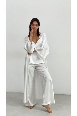 White 3-piece Pajama set dressing gown - Lousa