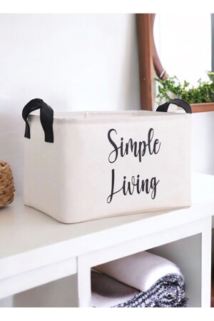 White Cabinet Laundry Children's Room Toy Organizer Folding Storage Basket Organizer 37x27x25 - Prendi Home