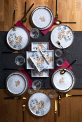 White Çisem Catering and Breakfast Set 18 Pieces 04POR034576 - Porland