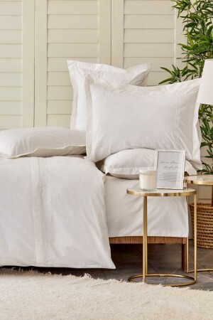 White Collection Nimes 100% Cotton Double Duvet Cover Set 200. 18. 01. 0647 - Karaca Home