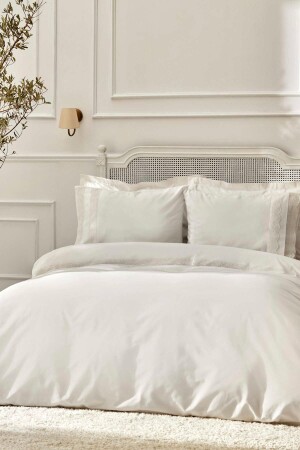 White Collection Quin Çift Kişilik Dantelli Nevresim Takımı Beyaz 200.22.04.0006 - Karaca Home