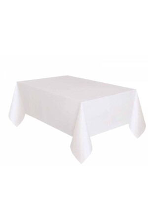 White Color Disposable 120x180 Cm Disposable Plain Plastic Tablecloth For Birthday Party - Waliant Trade