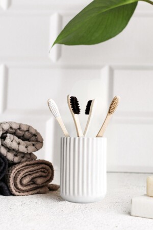 White Concrete Toothbrush Holder - Lalezen Home