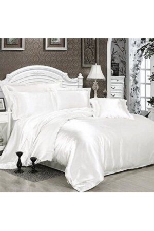 White Cotton Satin King Size Duvet Cover Set bzbatt5 - METİNEV