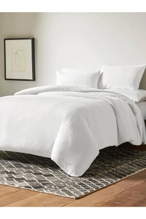 White Elastic Duvet Cover Set Double 200x220 NO442 - Mulberry