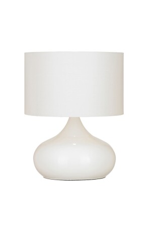 White Ellipse Table White Fabric Shade Hat ELIPSE TABLE WHITE - White West inn House