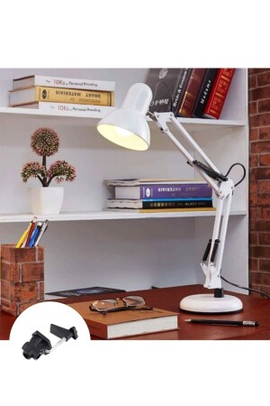 White Flexible Adjustable 360 ​​Degree Rotating Clamp Acrobat Table Lamp - Minihome