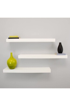 White Flying Wall Shelf 3 Pieces BDR1001 - Egecan Mobilya