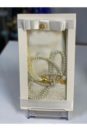 White Headscarf Needle Lace Prayer Cover - Mevlüt Cover - Çeyizlik Setim