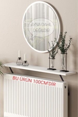 White Honeycomb Flying Shelf Dresuery 100x18 cm - Talaştozum