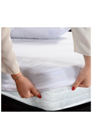 White Liquid Proof Fitted Mattress Protector Double Mattresses SCFTDALEZ - SC HOME