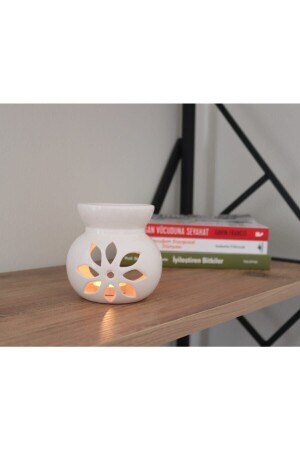 White Lotus Censer Ceramic Handmade Incense Burner LTSBYZ - MUDİTA DOĞAL YAŞAM