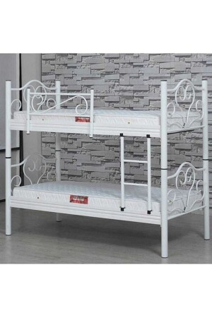 White Metal Bunk Bed GNT00008 - Gün Metal