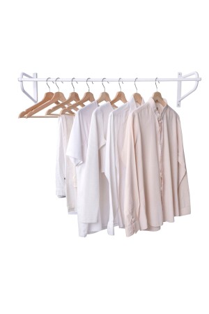 White Metal Wall Mounted Hanger Clothes Rack Garment Hanger Wall Hanger Clothes Rack FC1512 - VegaDekor