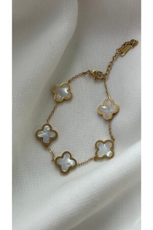 White Pearlescent Steel Van Cleef Bracelet - Vi Store