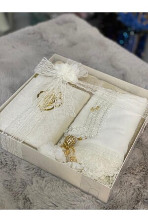 White Prayer Rug Set Bridal Bundle Gift - Çeyizlik Setim