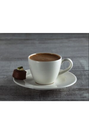 White Rita Turkish Coffee Cup Set for 6 People RIT02-SET - Bonna
