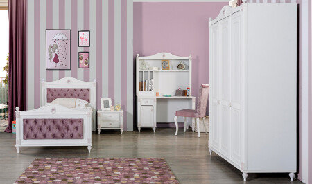 White Romantic 4-Door Teen Room - Cadde Yıldız