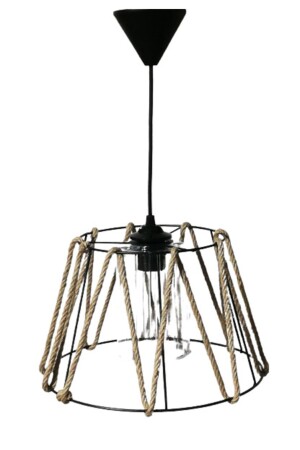 White Rope Chandelier with Transparent Plastic Glass 85210020201 - TEKAY AYDINLATMA