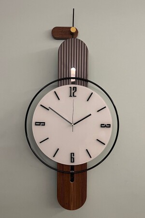 WHITE Sahra Elegant Plus BLACK FRED SERIES - Battery Operated LED - Modern Decorative Wall Clock - Metaquartz Aksesuar