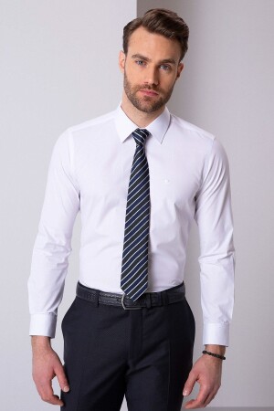 White Slim Fit Basic Shirt - Pierre Cardin