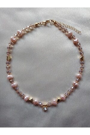 White Sparkling Pendant Baroque Pearl Heart Bead Necklace - Fata Morgana Accessory