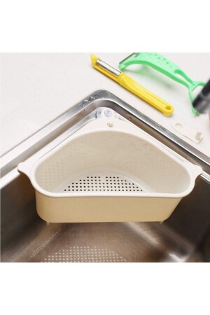 White Suction Cup Triangle Vegetable Fruit Sink Rack Sink Strainer Sponge Holder Organizer - Safestore