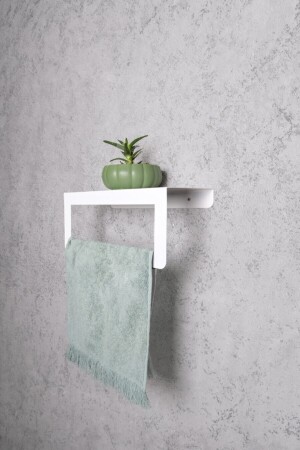 White Towel Holder Rack Metal Towel Rack Kitchen Bathroom Shelf Towel Holder Metal Shelf Towel Holder - Vegadekor