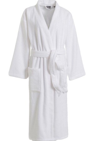 White Unisex Bathrobe 004 - HIZSOY TEKSTİL
