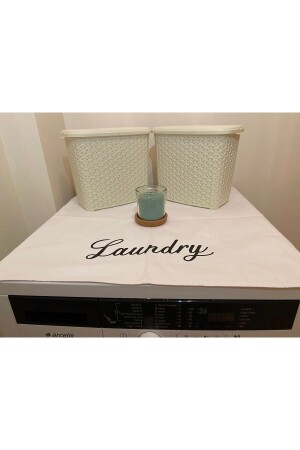 White Washing Machine Cover Laundry Printed White Pine Cover Laundry - BAGAND
