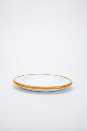 White Yellow Enamel Plate - Refika Birgül 101754 - Refikadan