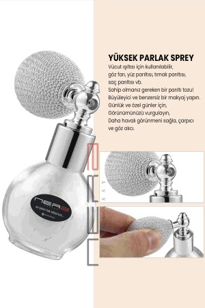 White&Silver Glitter Powder Spray - Face and Body Glitter Sparkling - Nera Classy