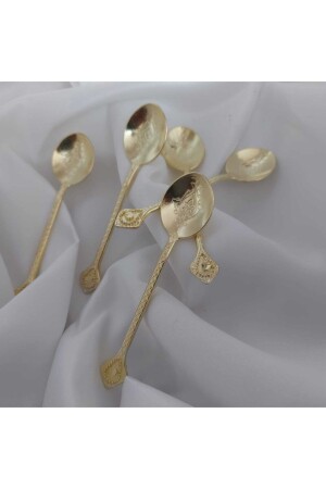 Wholesale Yellow Metal Coffee Spoon 50 Grains Golden Yellow Shiny Metallic Yellow Decorative Spoons AKERSOZNISANTUHAFIYEJ004 - Aker Hediyelik