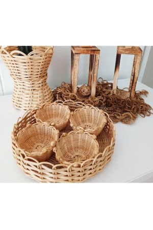 Wicker Bamboo Rattan Snack Bowl Coffee Side Serving Bowl G0889999 - gudelidekor